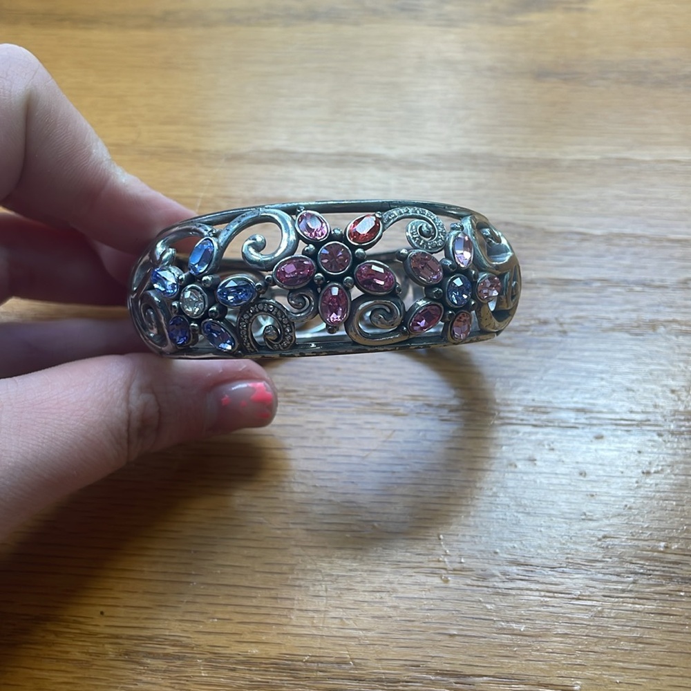 Brighton Silver Platted Hinged Flower Bracelet - image 4